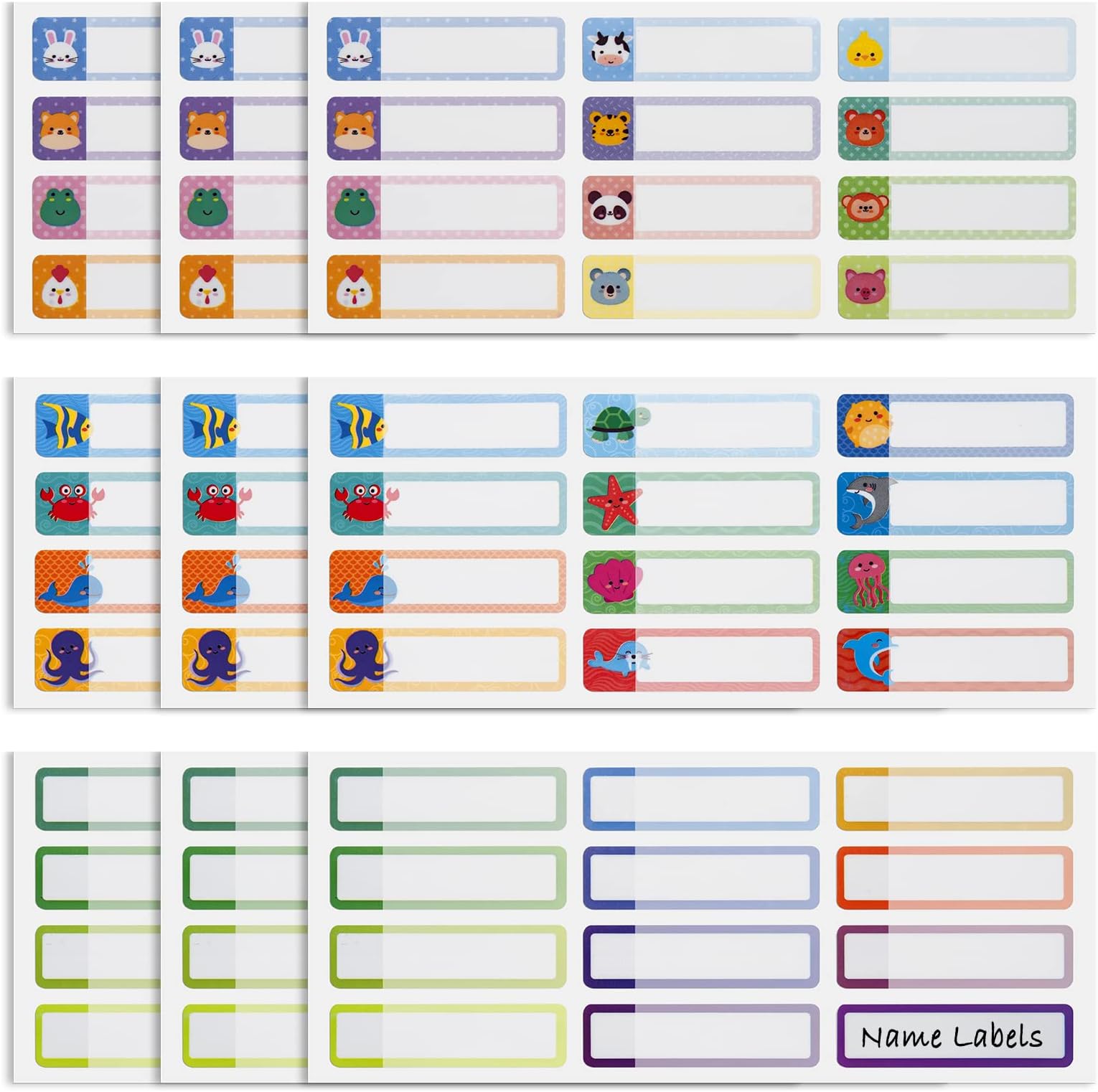 108 Waterproof Name Labels  for Daycare