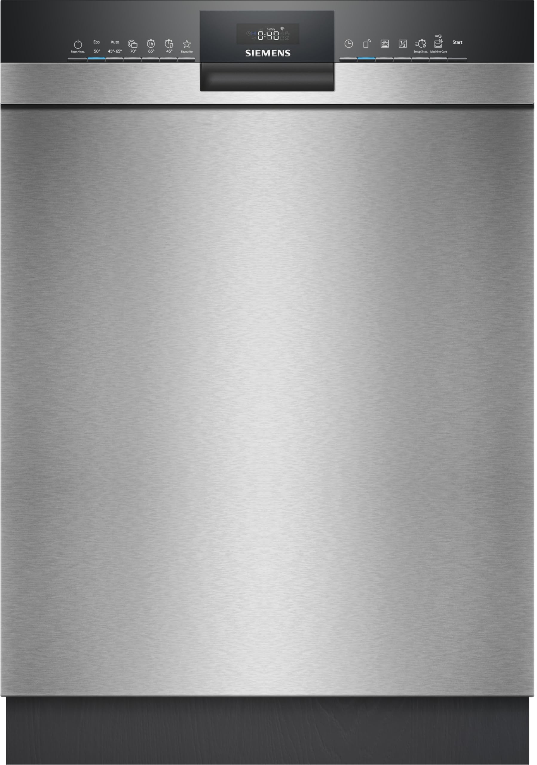 Siemens SN43HS16AE iQ300, lavastoviglie sottopiano 60 cm, Made in Germany, cestino portaposate, smartStart, risciacquo tre volte più veloce, programma HygienePlus, intensiveZone, aquaStop, acciaio