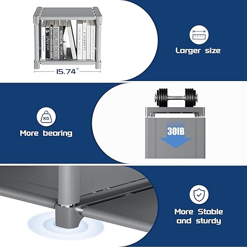 Miniatura 4 de Mavivegue Estantes de almacenamiento Gabinete de almacenamiento Cubo Organizador de ropa Organizador de ropa 6-Grid Gris