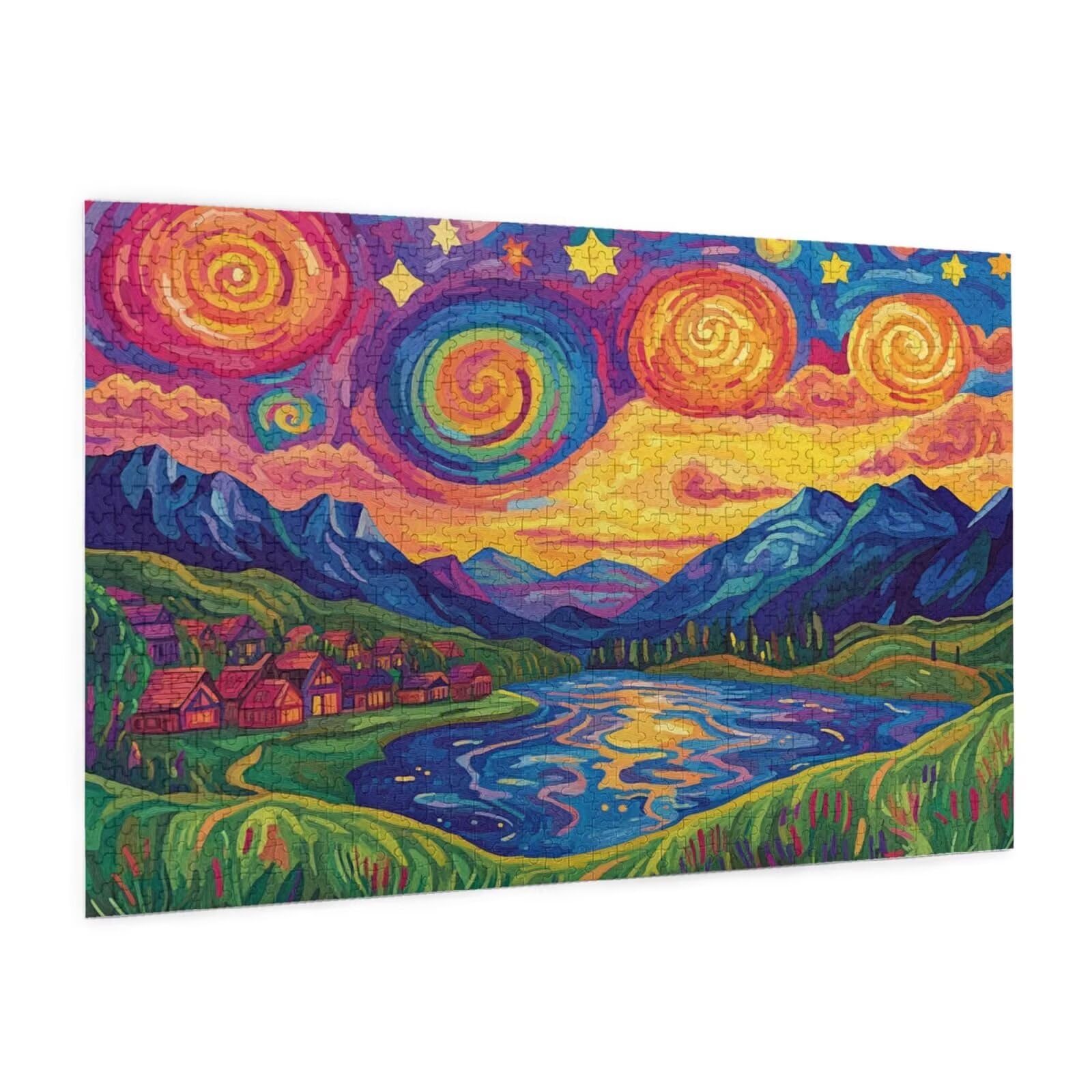 Puzzle retro, 3000 elementów, krajobraz, puzzle dla dorosłych, z pudełkiem na prezent, "zrób to sam", duże drewniane puzzle dla dorosłych, gra zręcznościowa dla całej rodziny, prezenty dla kobiet, 81