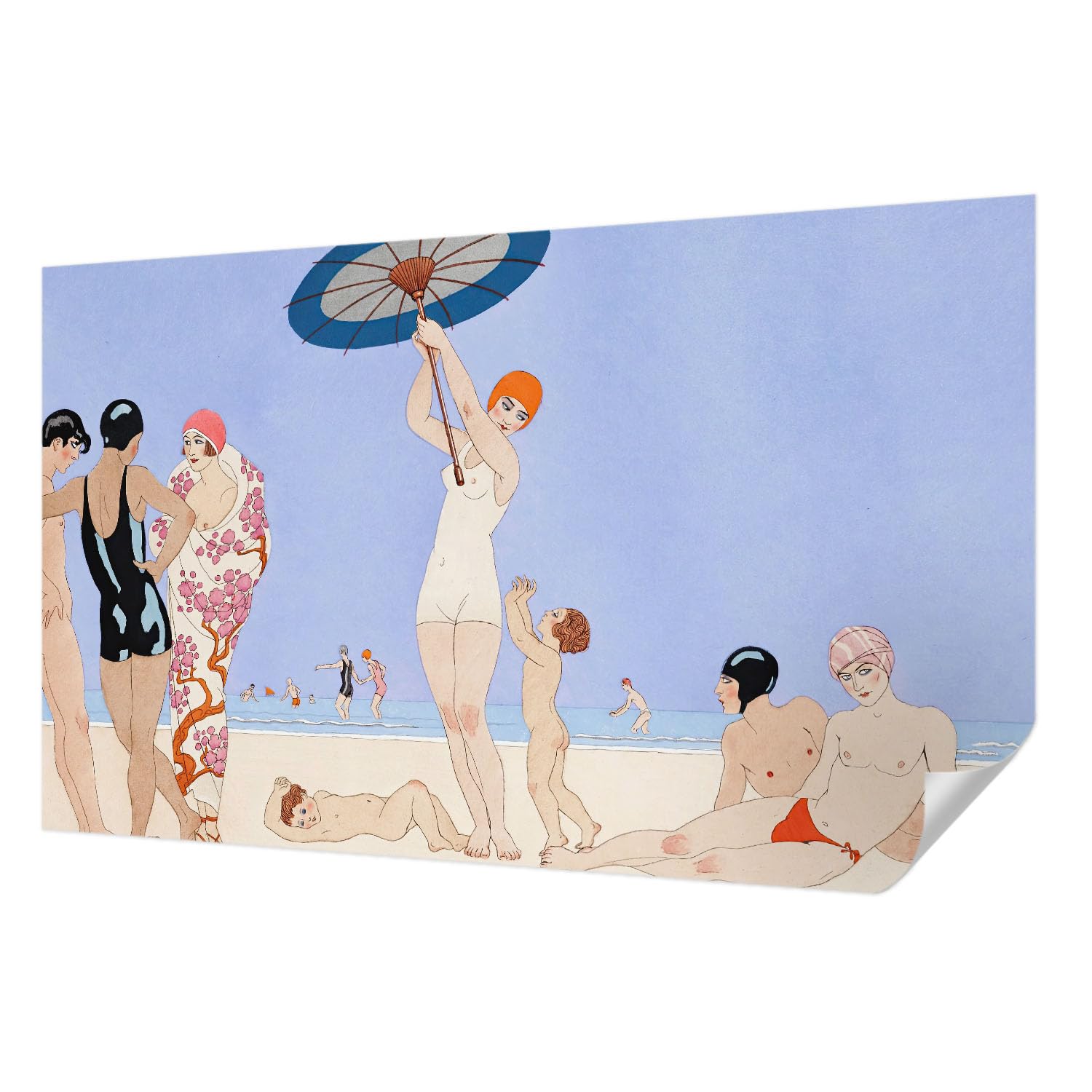 Papier peint autocollant retro plage 416x254 cm Tulup pour decoration salon