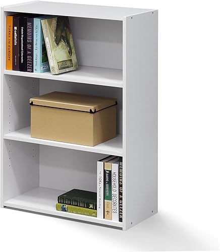 Miniatura 15 de Furinno Librero básico de almacenamiento de 3 niveles, roble francés gris gris roble francés,Nuez Columbia,2-Marrón