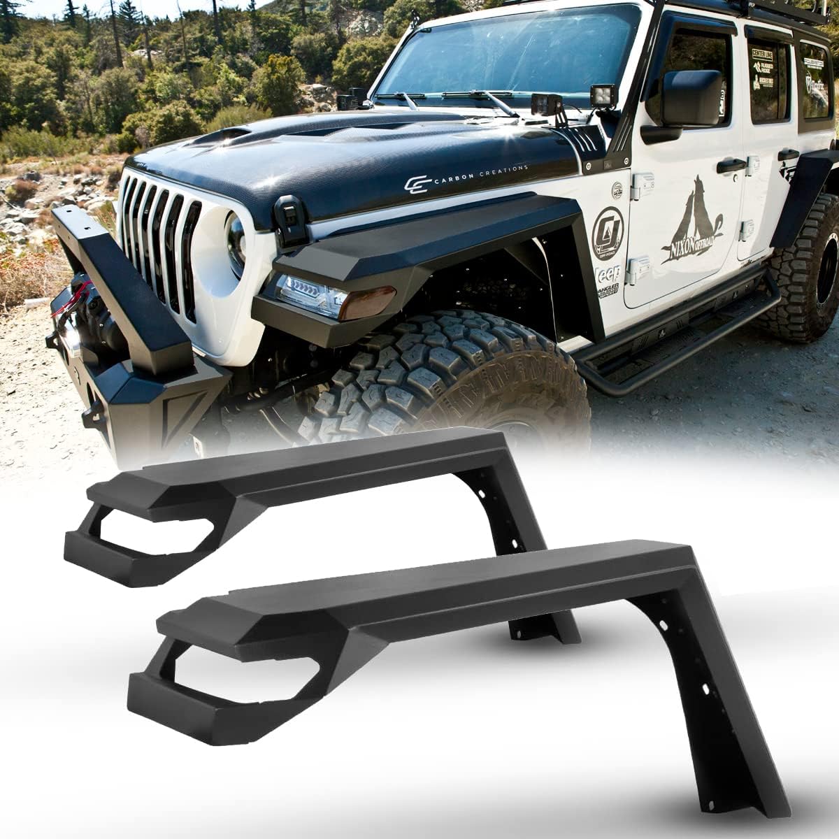 Front Fender Flares Fit for Jeep 2018-2026 Wrangler JL Unlimited 2 & 4DR, Heavy Duty Fender Flares for Wild Offroad Splash Guard Wheel Well For JL Wrangler 2018 2019 2020 2021 2022 2023 2024 2025 2026