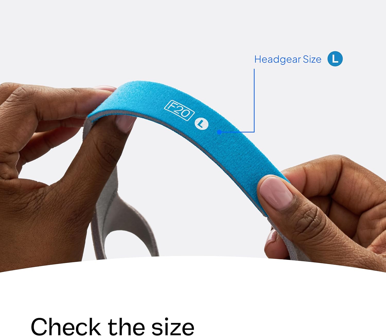 Resmed AirFit/AirTouch F20 Headgear - Replacement CPAP Headgear - Frame System & Full Face Cushion Not Included - Premium CPAP Accessories - Large, Blue