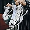 Qiucdzi Zapatillas de Baloncesto para Hombre Antideslizantes, Transpirables para Exterior, con Estilo Graffiti, para Entrenamiento Deportivo, Correr y Caminar 3