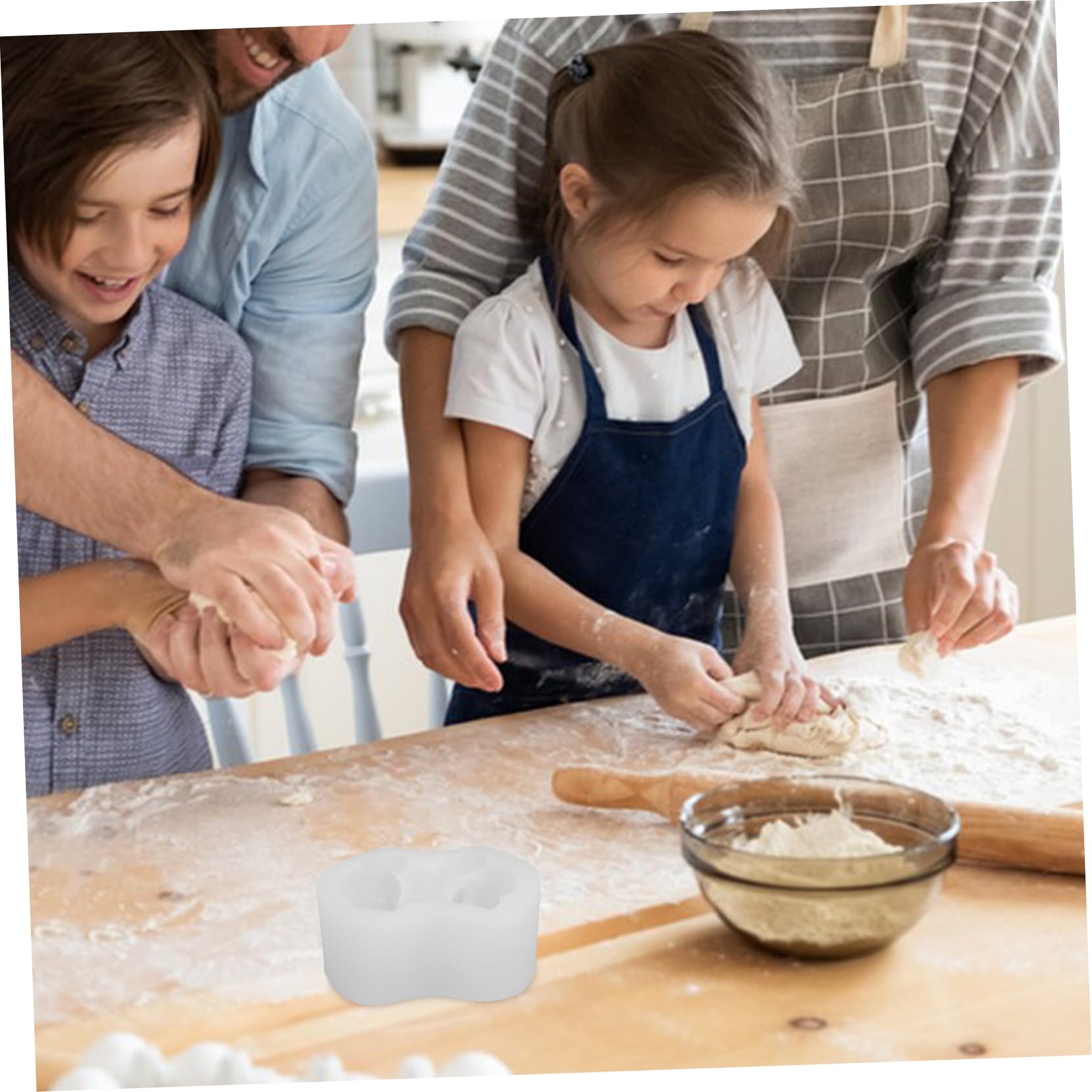 Moule à Pâtisserie en Silicone 3d Bulldog pour Mousse et Biscuits | Blanc, Résistant à Haute Température, Nettoyage Facile, pour Fête et Cuisson, Adapté aux Garçon et Filles