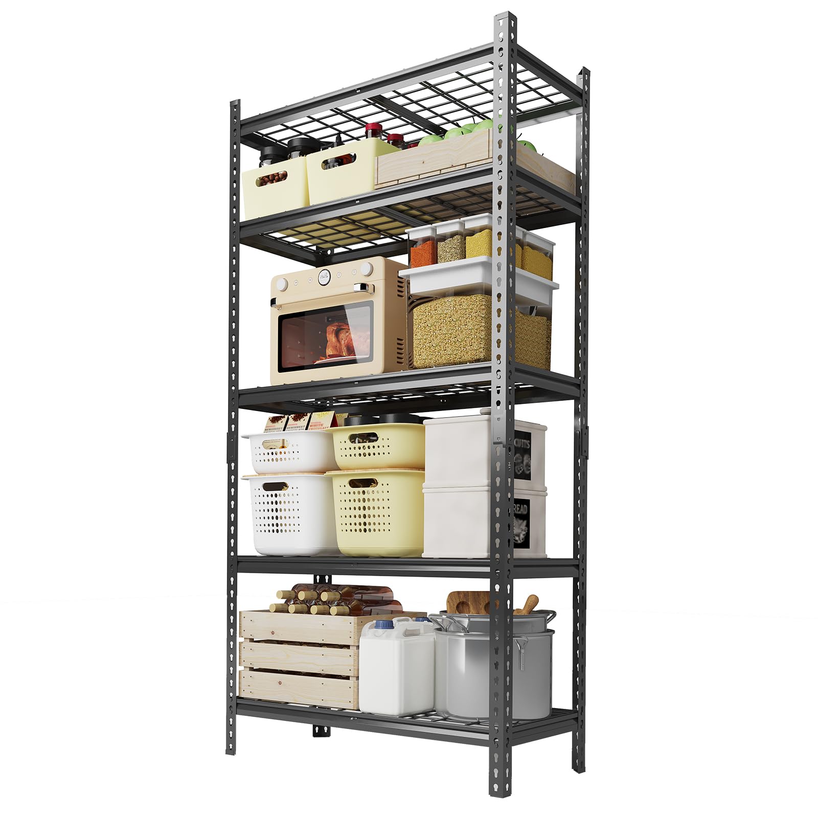 Garvee Scaffale Metallico Heavy Duty Per Garage, 5 Ripiani Regolabili