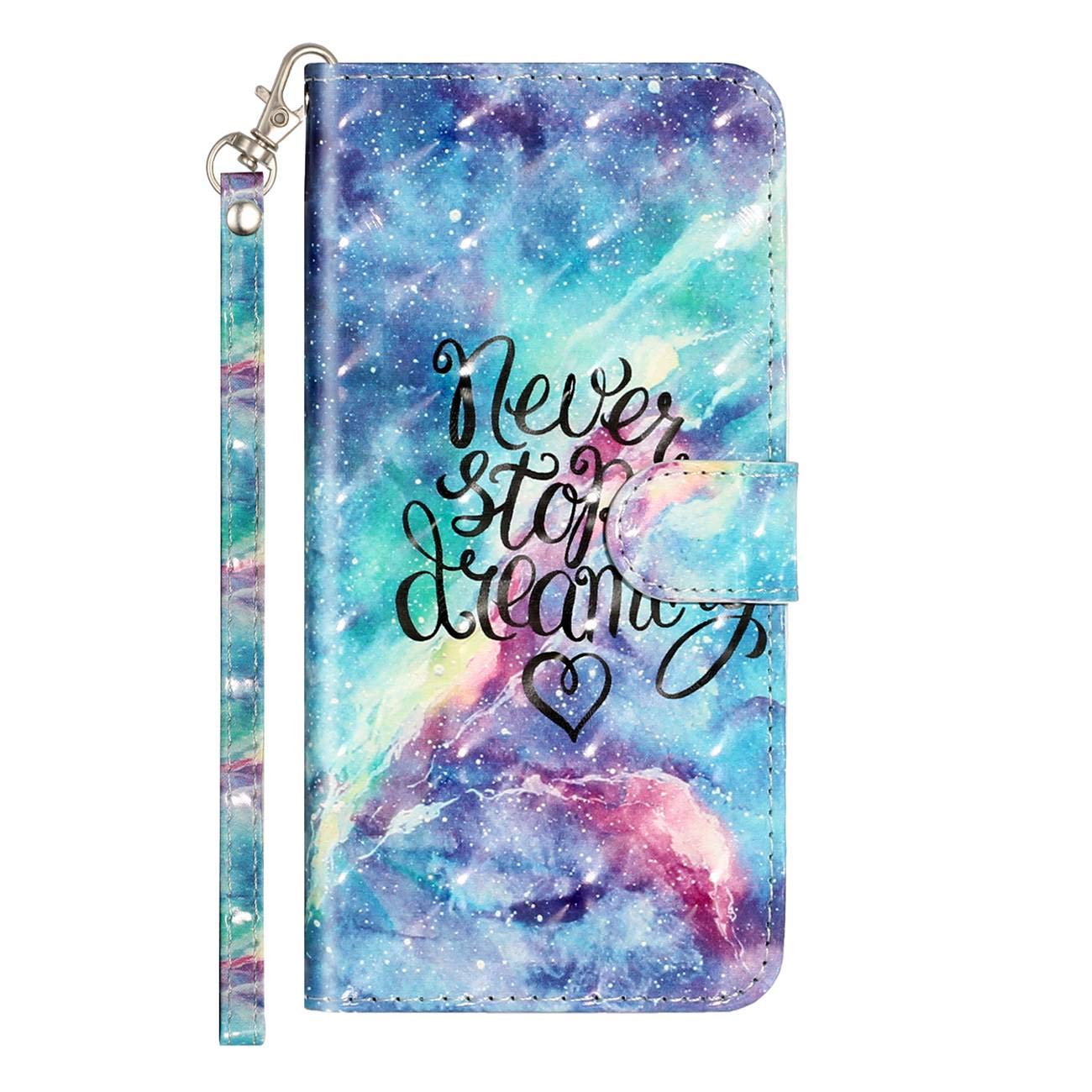 TOYYM For iPhone 13 Mini Case,Shockproof Flip PU Leather Wallet Case with Stand Magnetic Protective Phone Bumper Cover for iPhone 13 Mini-Sky