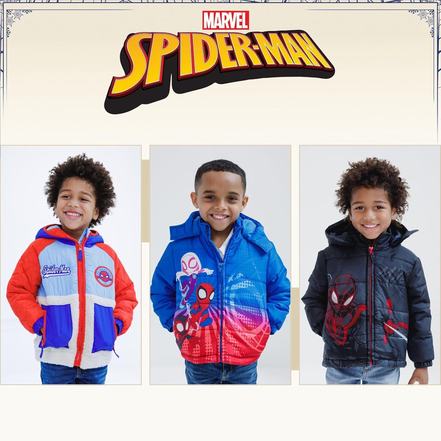 Marvel Spider-Man Faux Shearling Zip Up Jacket Colorblock Toddler to Big Kid Sizes (3T - 10-12) - Image 4