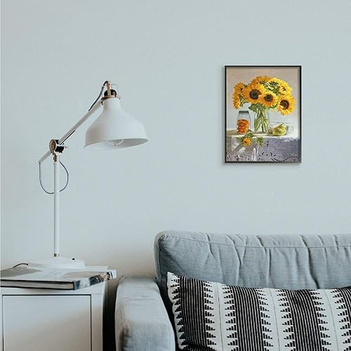 Miniatura 2 de Stupell Industries Arte de pared enmarcado negro con diseño de girasol de granja, tarros de frutas de campo Heide Presse, 11 x 14 pulgadas