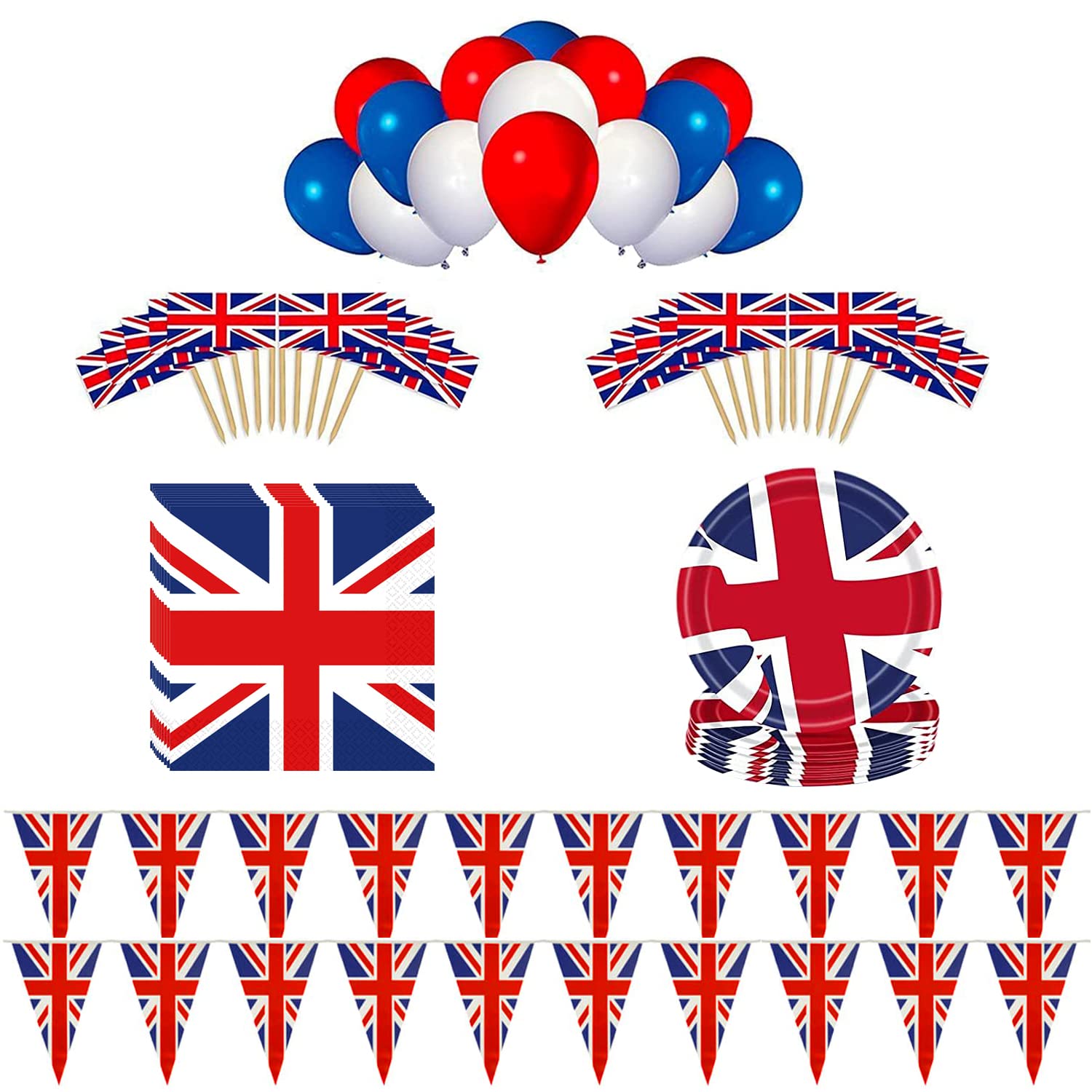 Buy Union Jack Party Supplies, Platinum Jubilee Decorations 2022