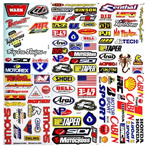 Dirt Bike Motorcycles Supercross Motocross ATV Lot 6 vinyl decals stickers D6015