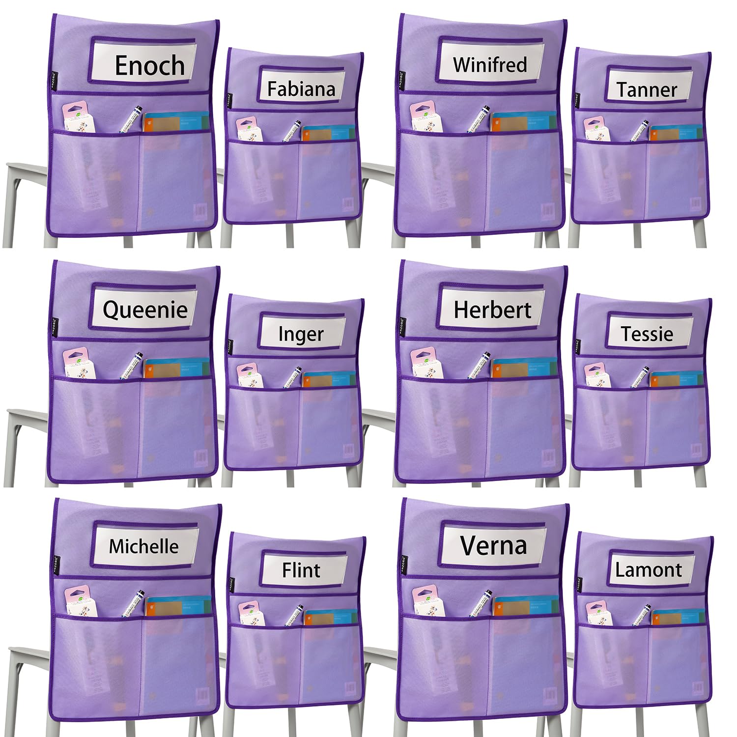 Amazon.com: ANZORG Chairback Buddy Pocket Chart Back of Chair Organizer ...