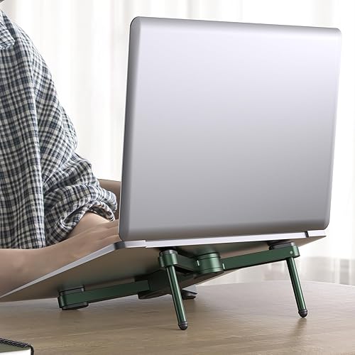 Miniatura 2 de New Concept - Soporte ergonómico ajustable de aluminio para MacBook ProAir de hasta 15.6 pulgadas, soporte de computadora plegable y portátil para