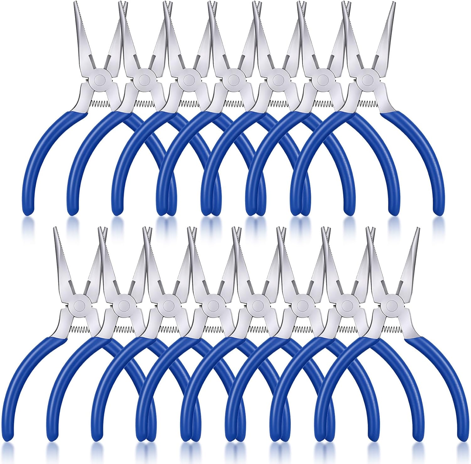 15 Pcs Mini Needle Nose Pliers, 4.7" Spring Loaded Thin Needle Nose Plier Small Plier with Wire Cutters for DIY Crafts Jewelry Making Tiny Project