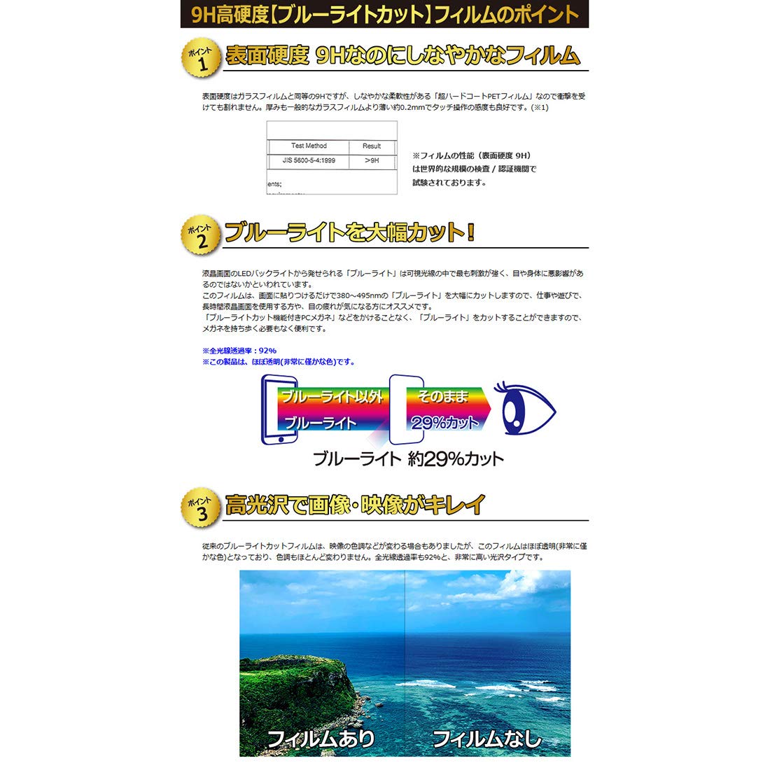 Amazon.co.jp: PDA工房 Shot Navi W1 Evolve 9H高硬度[ブルーライト