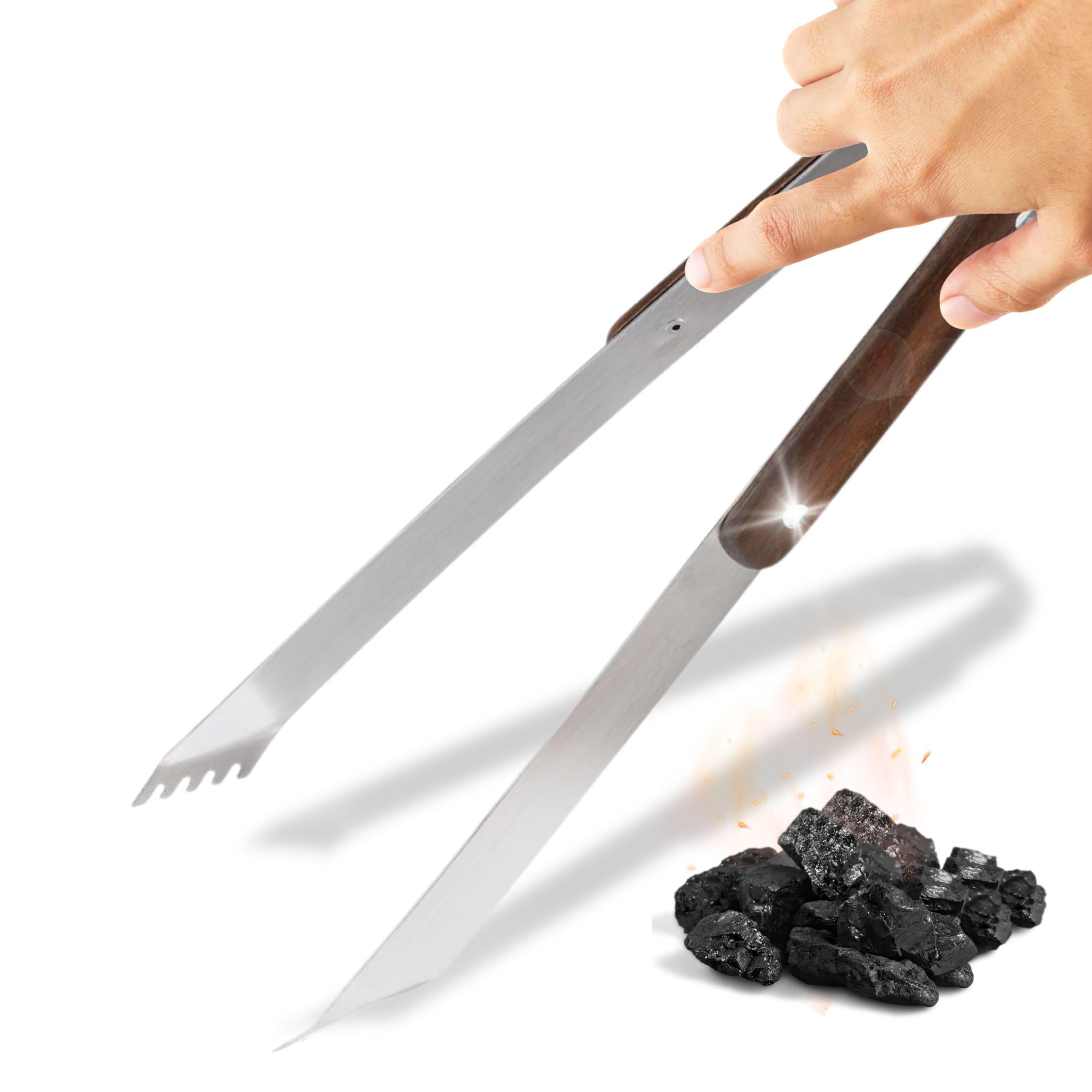 GRAVURZEILE Pinza per barbecue in legno con incisione – Signore della pinza – Regalo per uomini per grigliare – Idea regalo per la festa del papà – in