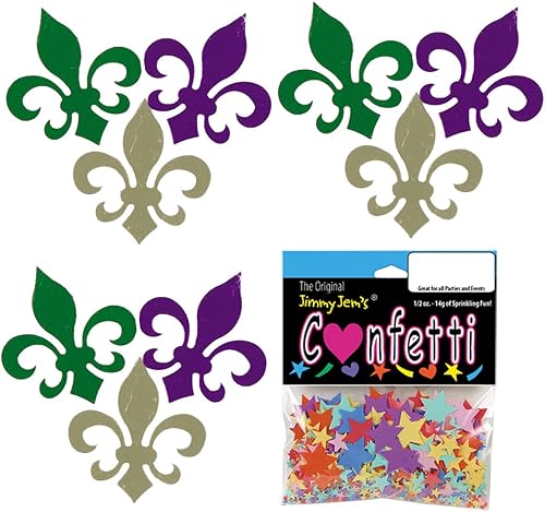 Miniatura 3 de Confetti Fleur De Lis Mardi Gras Mix - 2 bolsas de media onza (1 oz) #9547 Q01