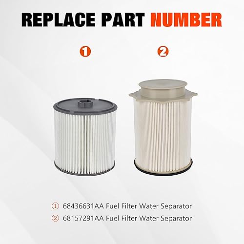 Miniatura 3 de Kit separador de agua con filtro de combustible Cummins de 6.7L compatible con motores diésel Turbo 2019-2024 Dodge Ram 2500 3500 4500 5500 6.7,