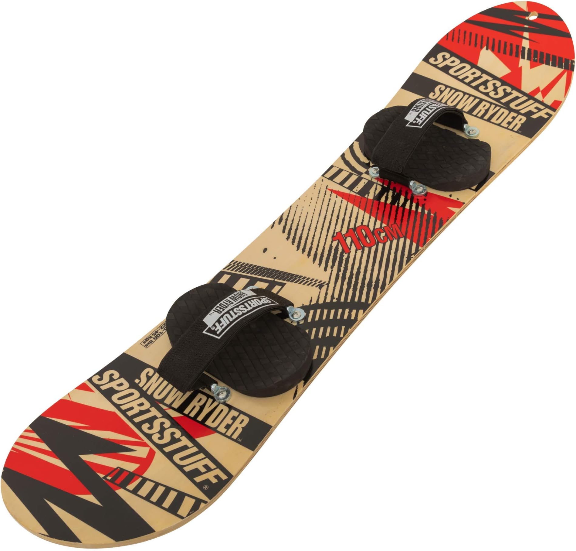 SportsStuff Wood Snowboards/Snow Sleds - Beginner Kids Winter Sports Accessories - 90cm-130cm Models