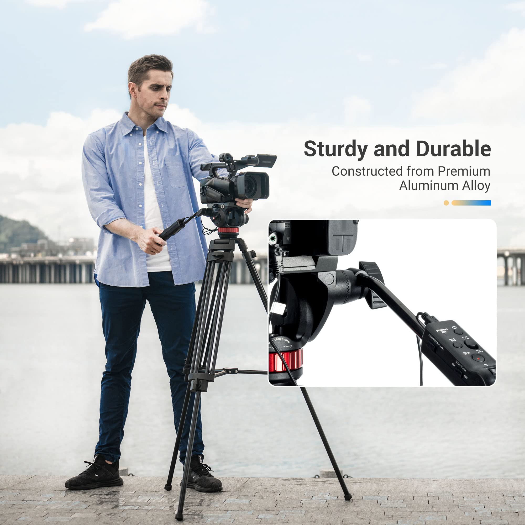 Poignée panoramique pour trépied avec télécommande pour Sony A7RV A7SIII A7IV A7RIV A7III A7S A7III II A9III II A1 ZV-1 FX30 FX3 HDR-CX405 FDR-AX53 Appareil photo multi-terminal compatible avec