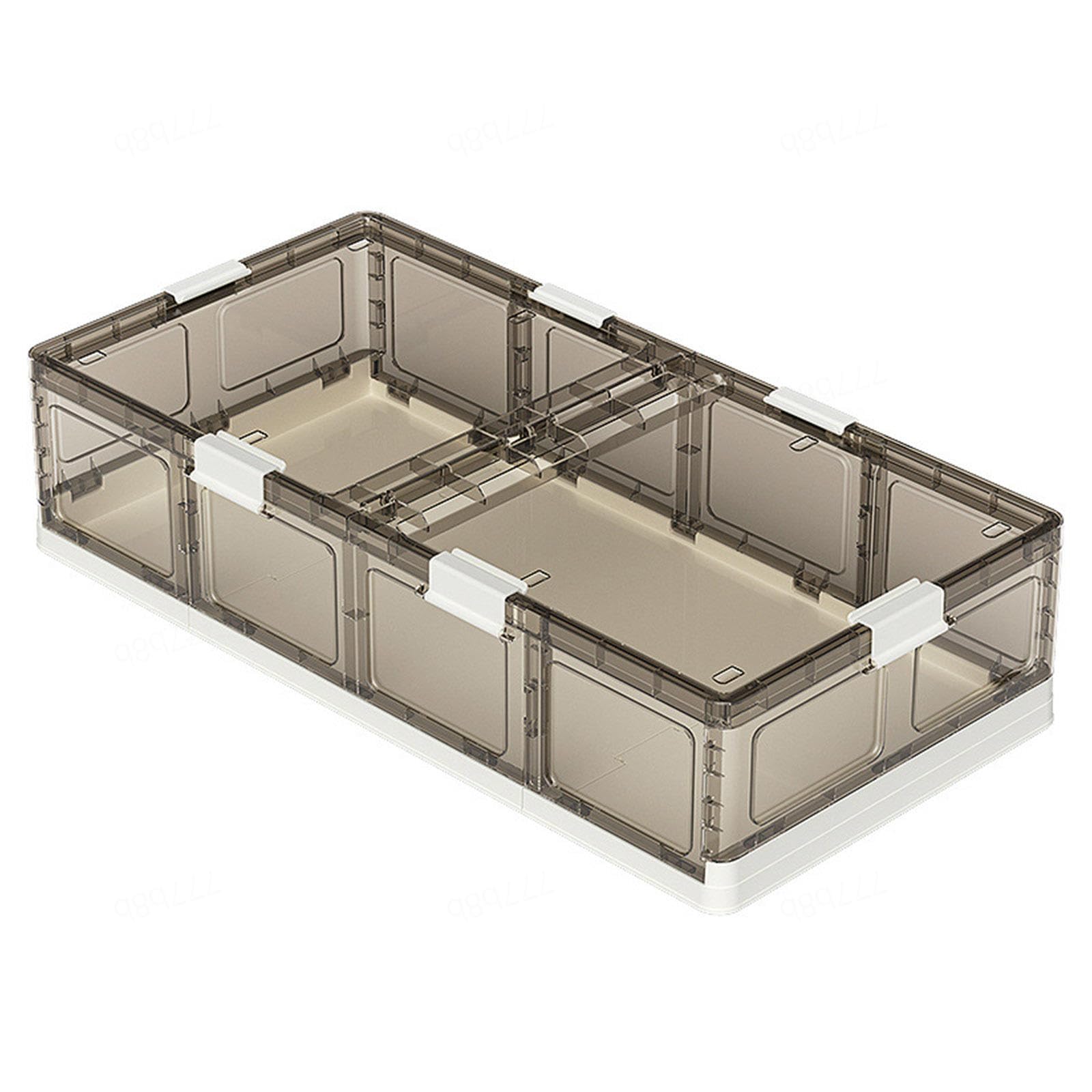 Boîte de rangement à roulettes 66 L pliable en plastique avec couvercle