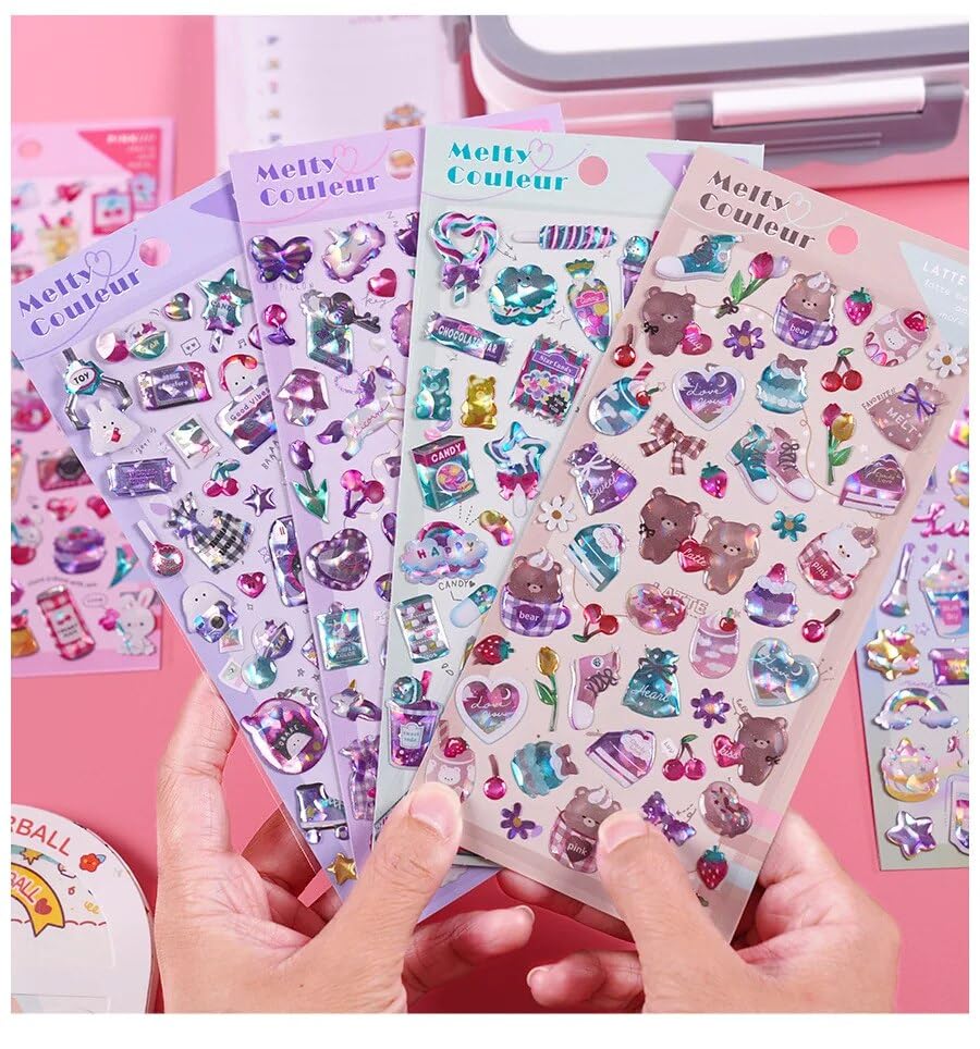 TEMSON Kawaii Stickers Set – 3D Stickers for Girls, Aesthetic Sticker, Craft Stickers, Self Adhesive Stickers, Mobile Backcover Sticker Set Girls (SL-AKE)(Pack of 6,Random Design) (B0CMM7KJQF) Amazon Price History, Amazon Price Tracker