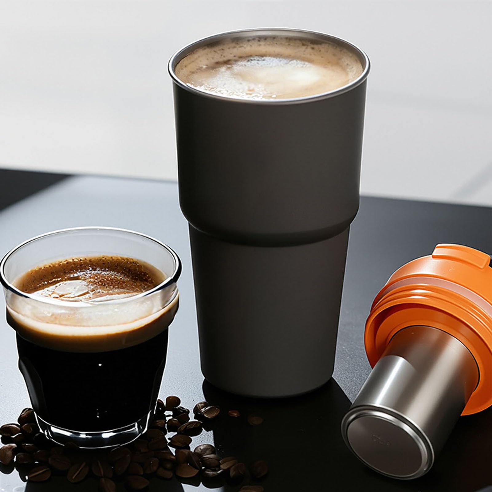 SIXRUN Portátil, Taza Térmica de Acero Inoxidable para Extracción de Café con Función de Elaboración Eléctrica, Capacidad de 600ml para Uso en Viajes y Automóvil