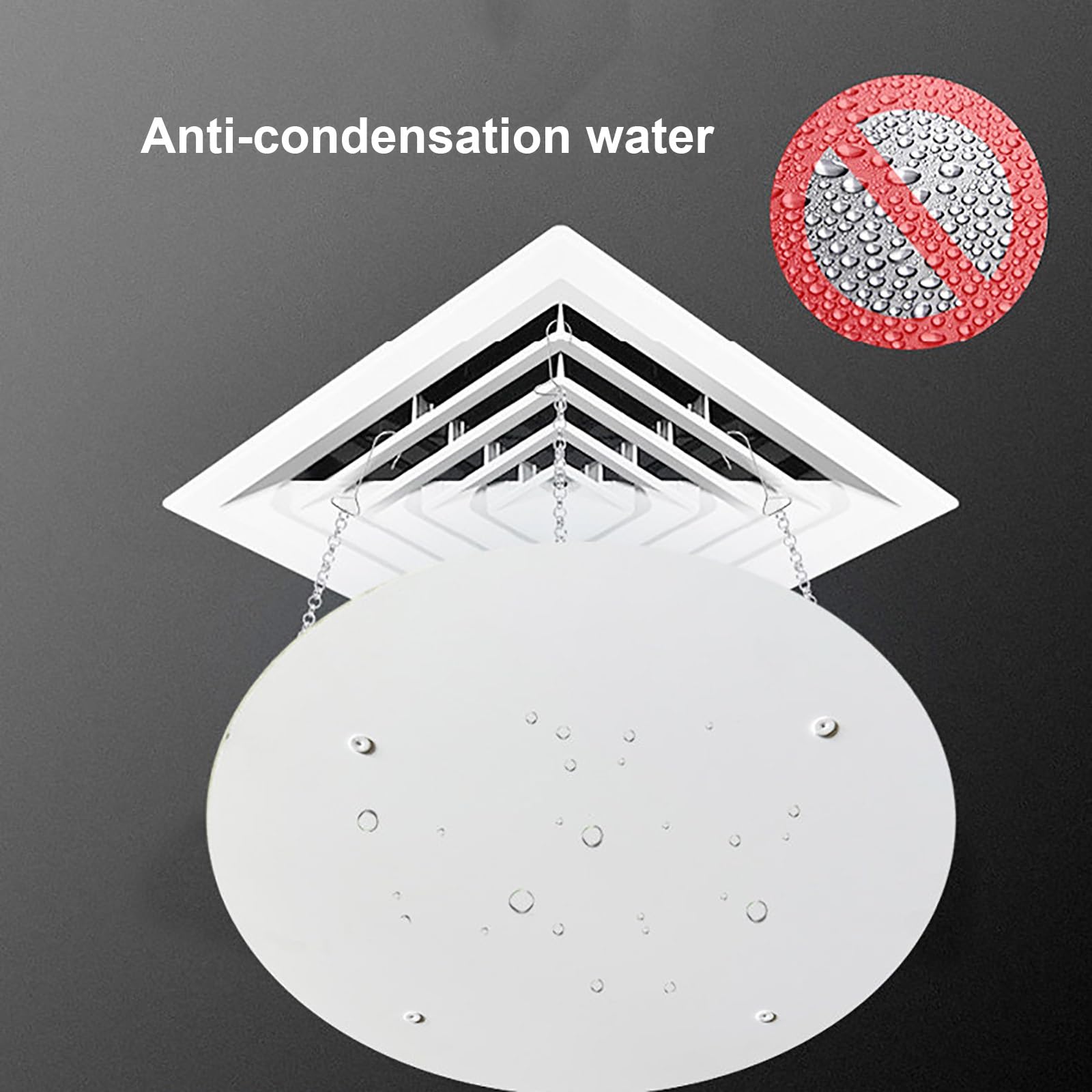 Deflettore per Condizionatore Centralizzato, Deflettori d'Aria per Bocchette di Ventilazione a Soffitto, Guida Antivento per Parabrezza, Rotondo, Bianco(60cm/24in)