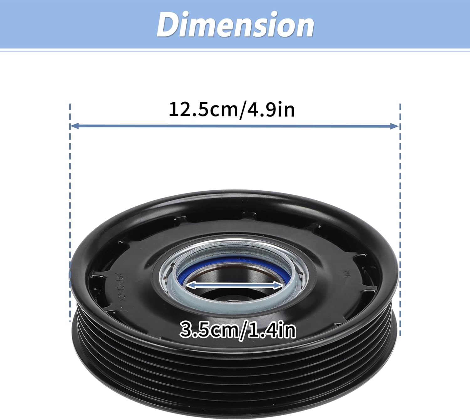 Air Conditioner AC Compressor Clutch Kit 6 Groove for Toyota Camry 12-17 2.5L for Toyota RAV4 09-12 for Toyota Sienna 11-13 2.7L Drive Pulley W/Bearing for TSE17C/TSC17C Compressor
