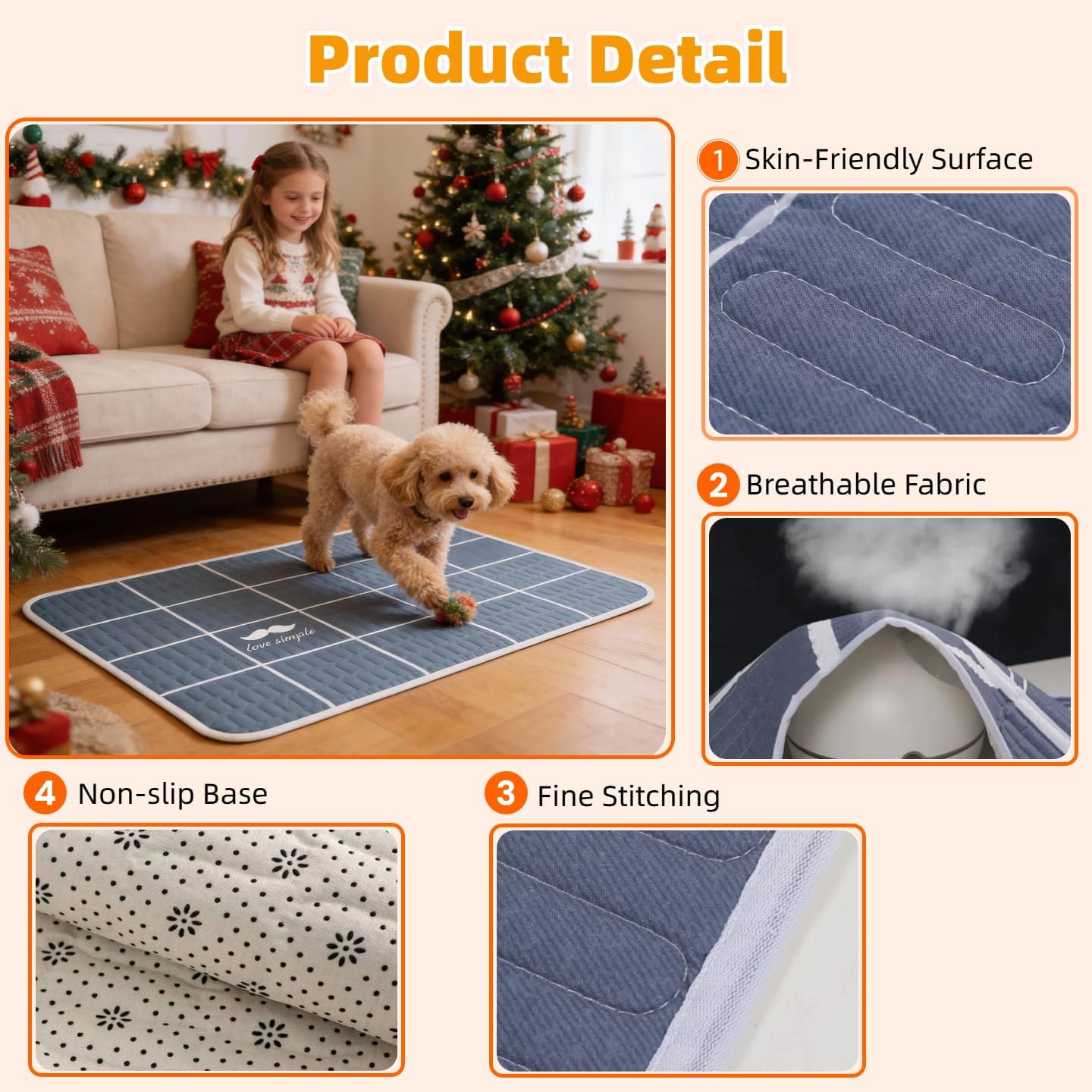 Washable Puppy Pads with Pheromones, 4 Pack - Super Absorbent Leakproof Reusable Puppy Potty Training Pads with Non-Slip Backing for Crate, Playpen, Bed, Whelping Box (Grey, 18" x 24")