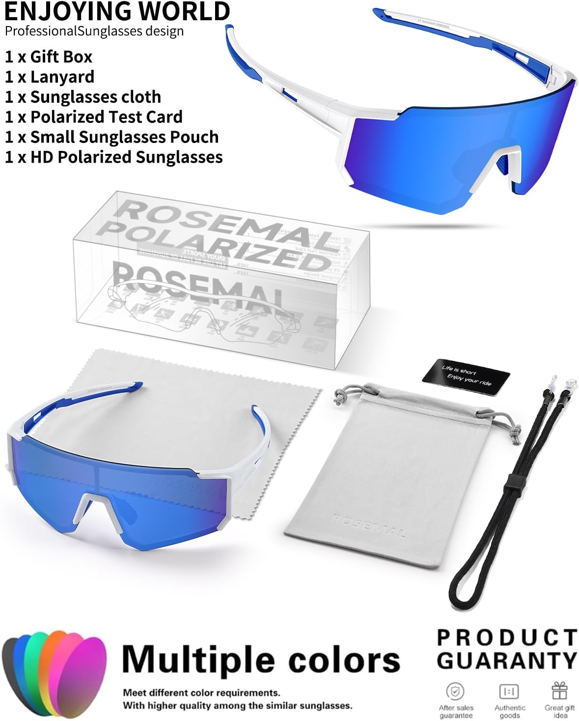 Polarized Sports Sunglasses for Men Women Youth Baseball Running Cycling Driving Fishing Tennis Golf Motor TAC UV400 TR90
