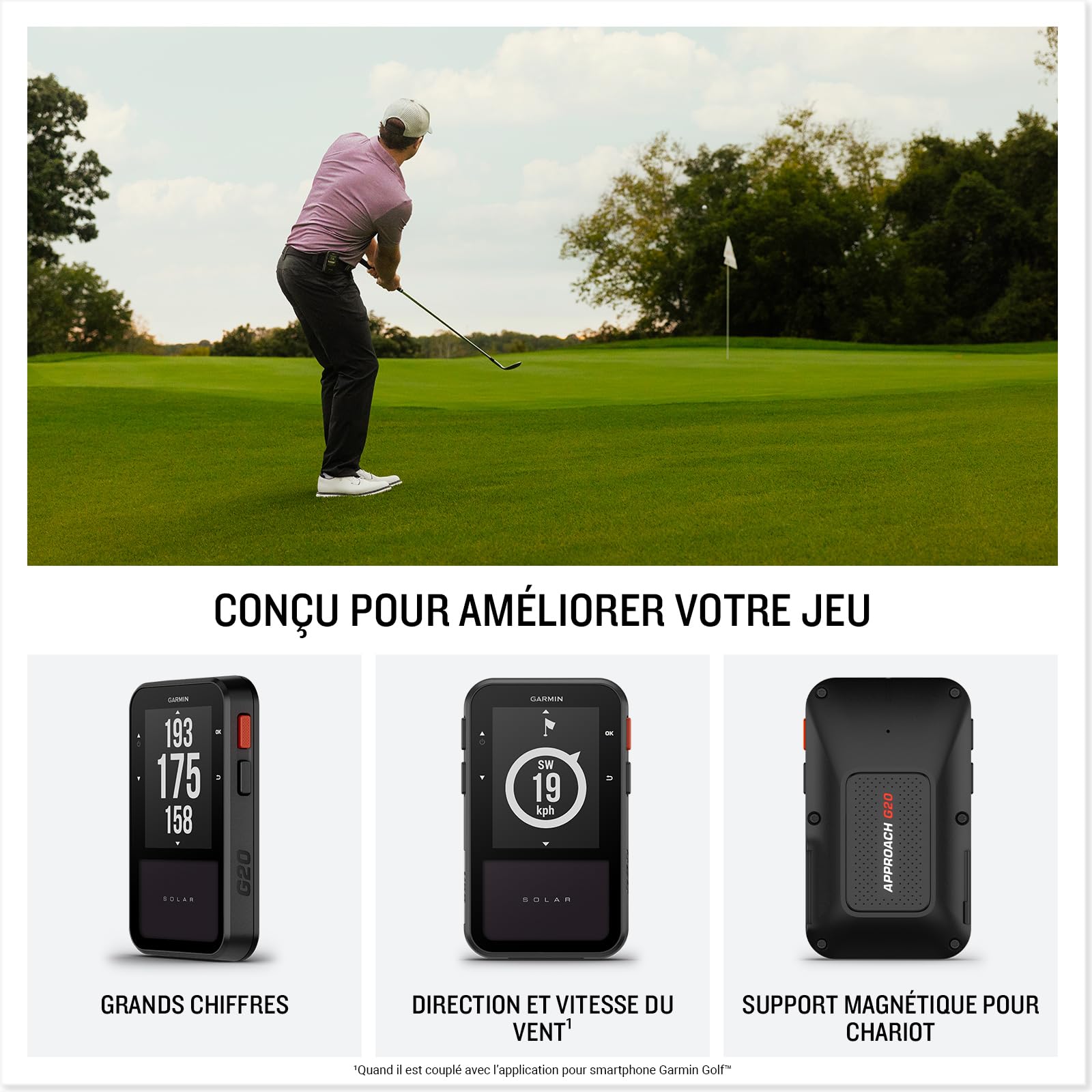 Garmin Approach G20 Solar GPS de Golf Portable