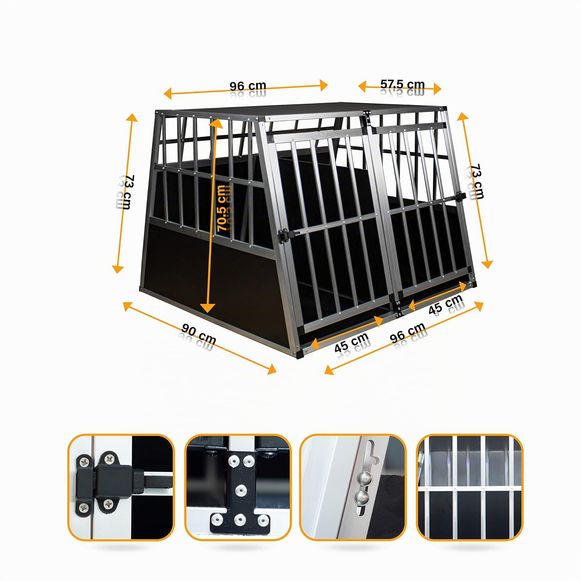 Merschbrock Trade GmbH - Trasportino per cani XL per auto, box da viaggio, gabbia per cani