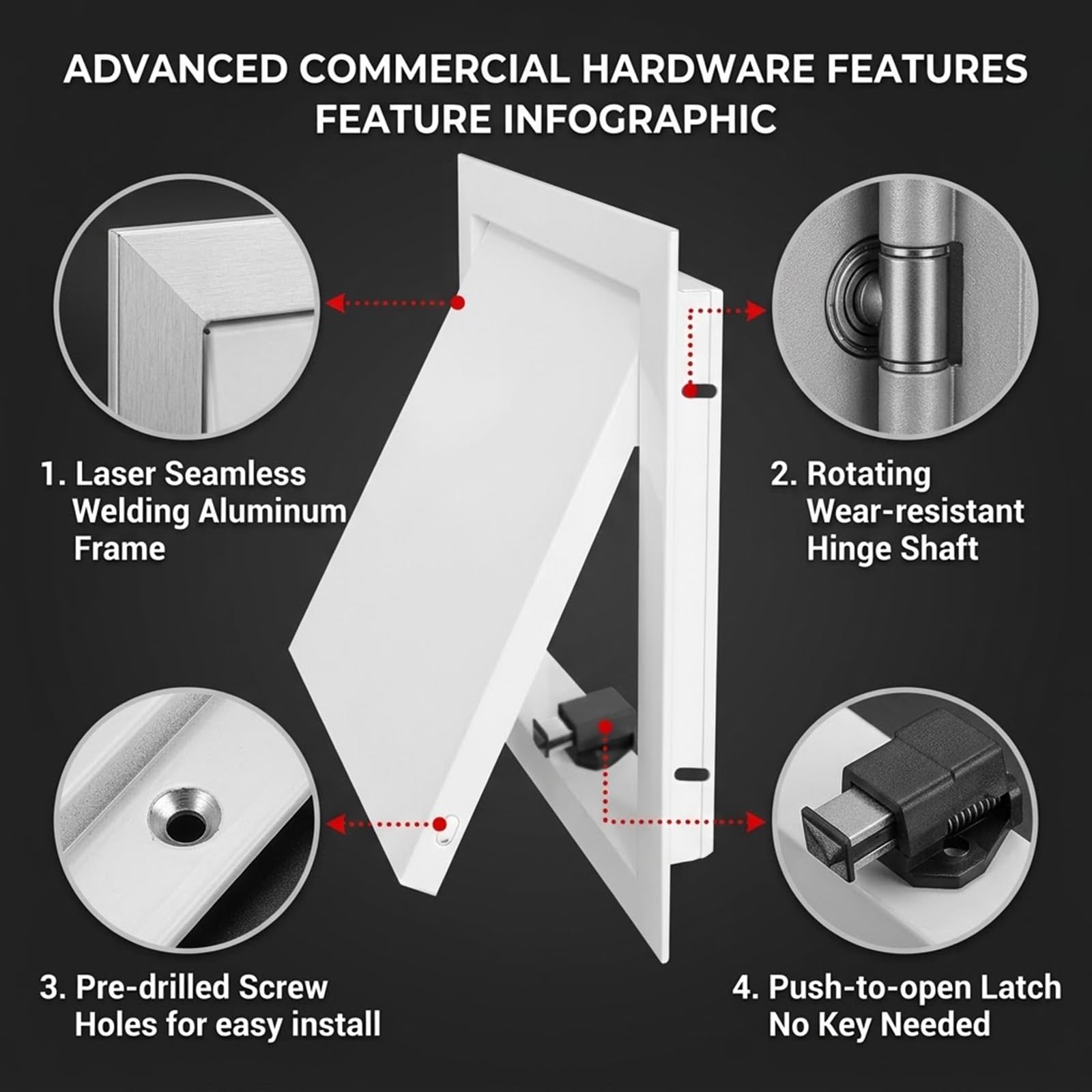 Trampilla Pladur Aluminio Puerta De Inspección Blanco Panel De Acceso Para Instalación De Fontanería Y Electricidad Techos Paredes Tapa De Mantenimiento HVAC Cables(25x30cm)