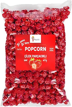 Caramel Popcorn with Natural Strawberry Particles / Popcorn 130 Gr.