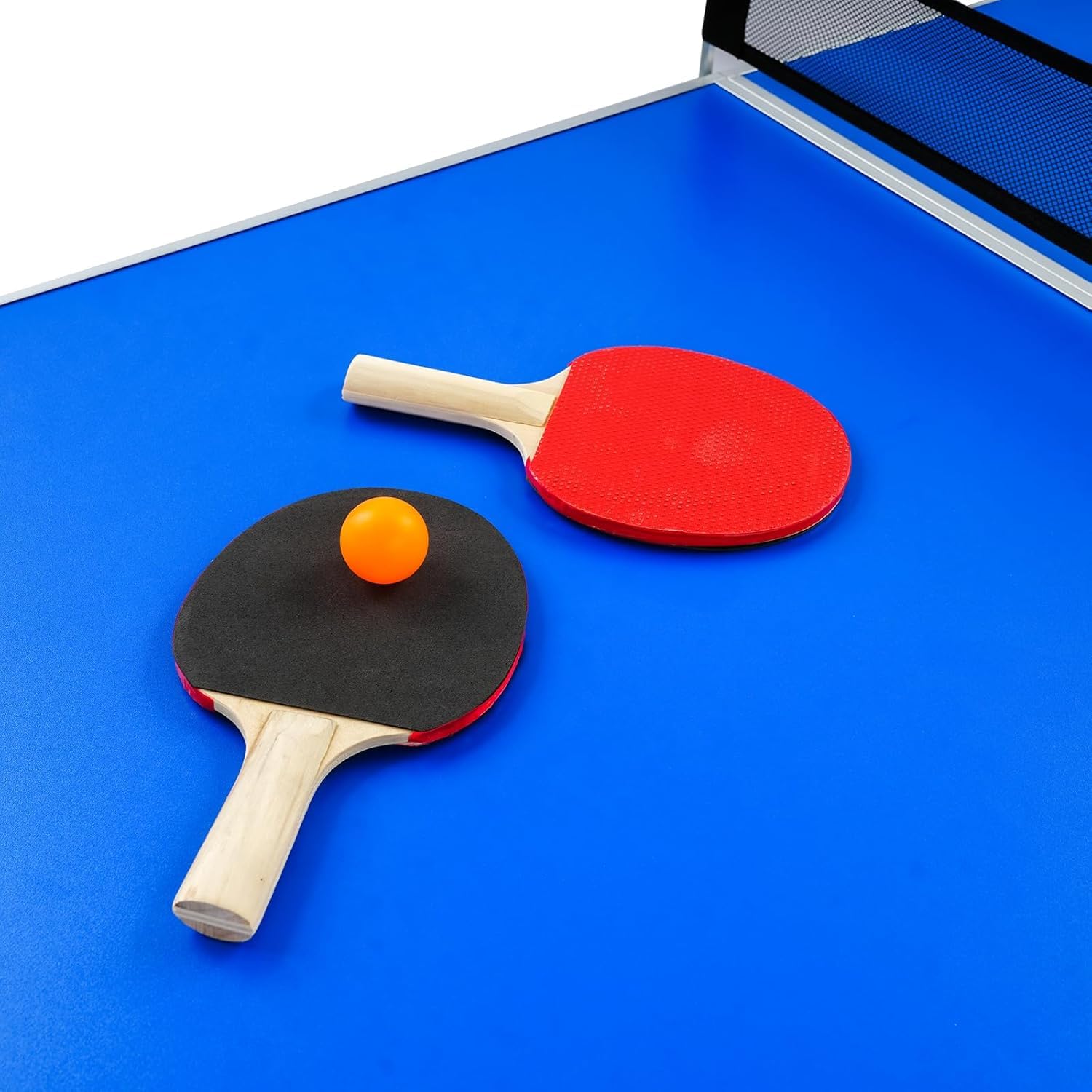 Tavolo da Ping Pong Portatile Pieghevole per Esterno Tavolo da Ping-Pong con 2 Racchette e 3 Palline, per Casa, Sala Divertimento, Scuola, Esterno, Interno