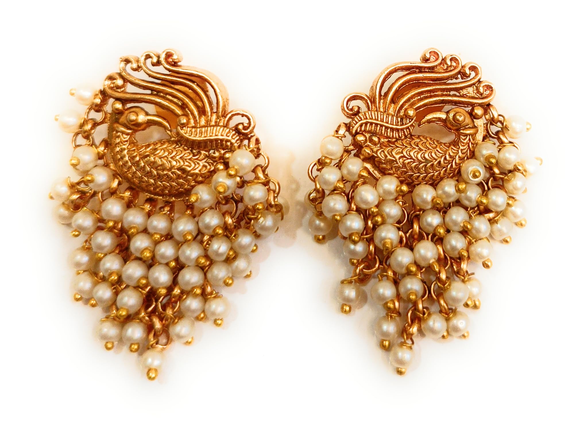 Aryavansh Emporium Peacock Pearl based Beautiful Pearl stud Earrings for Ethnic wear Earrings for Girls/Women (B0CD6B6P1P) Amazon Price History, Amazon Price Tracker