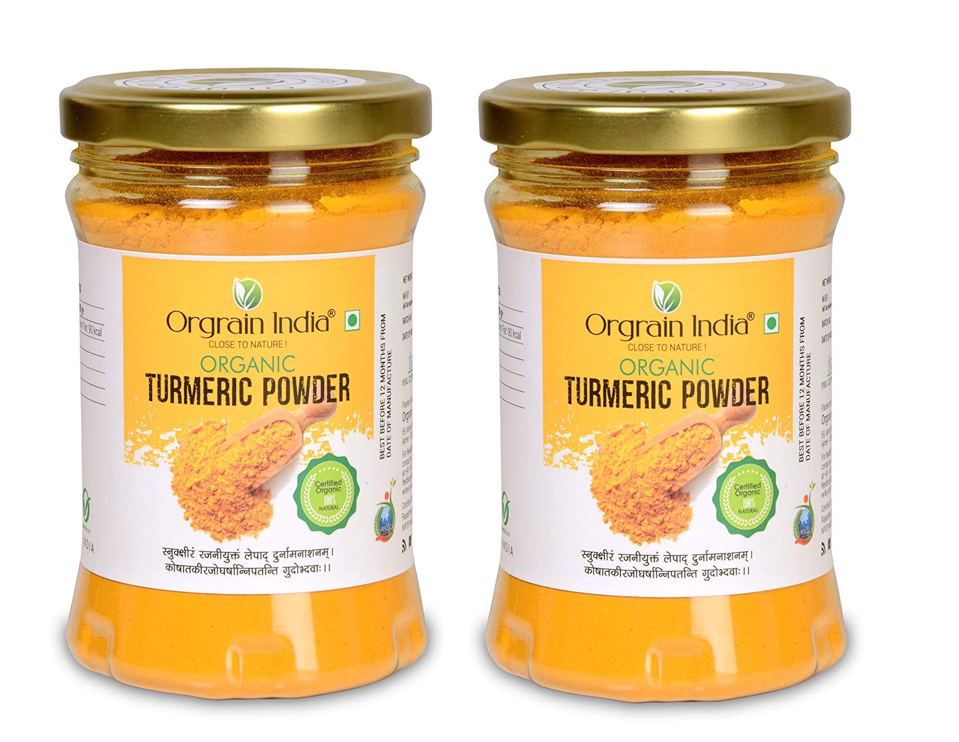Orgrain India Organic Turmeric Powder 300g (Pack of 2 * 150g) with high Curcumin Content | Immunity Booster | Company-Owned Farmlands | Freshly Ground Haldi Powder | Lab Tested (B08HM6PQ1S) Amazon Price History, Amazon Price Tracker