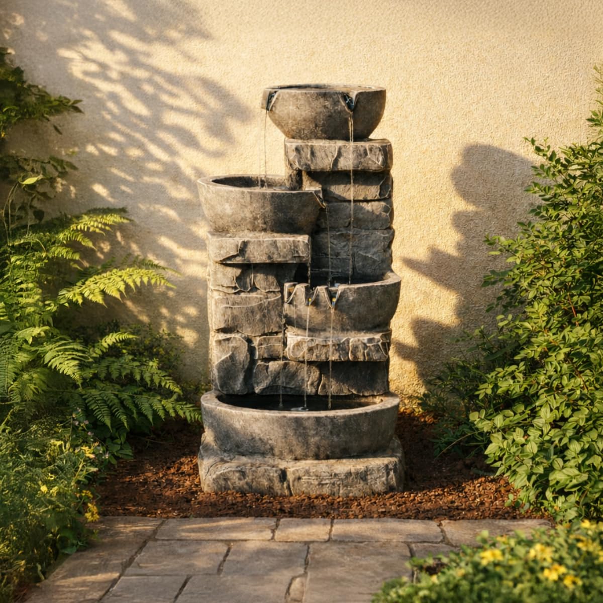 Teamson Home 33" Outdoor Water Fountain with LED Lights