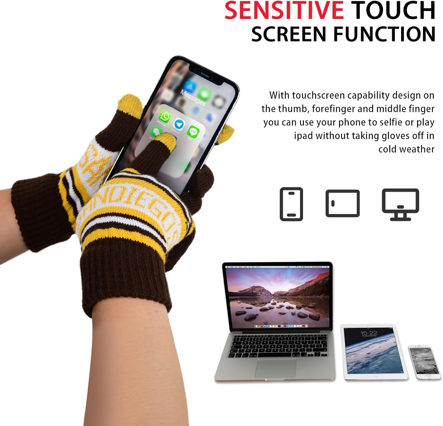 Vintage Classic Skull Cap 3D Embroidery Beanie Cuffed Winter Hat Knit with Touch Screen Gloves Gifts for Fans - Image 4