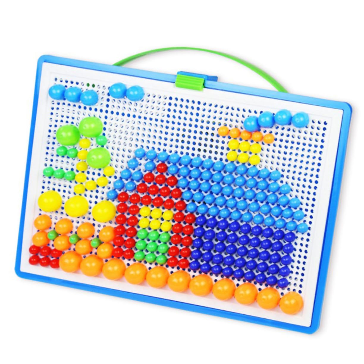 BESPORTBLE 296 Puzzle con Chiodi Fungo per Gioco Educativo in Plastica Colorata per Sviluppo Creatività e Coordinazione Occhio Mano Età Prescolare Colore Casuale Colore Casuale