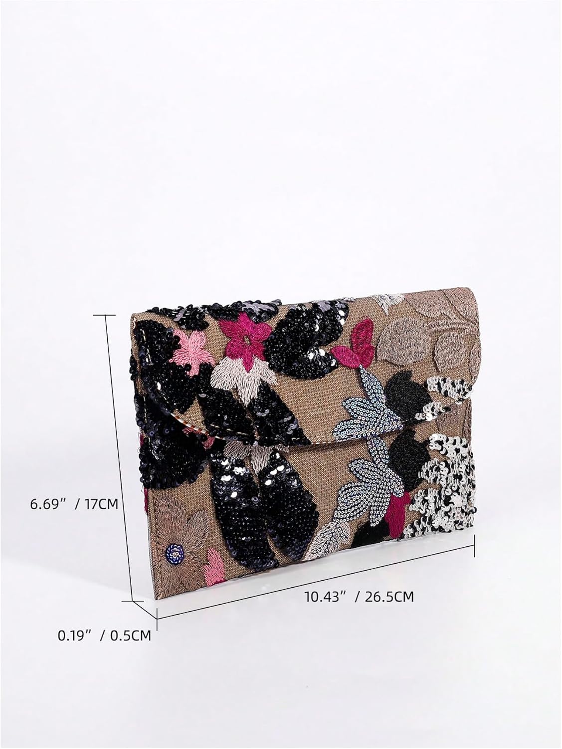 Verdusa Women's Floral Embroidery Sequin Evening Beaded Clutch Bags 2026 Party Purses - Image 5