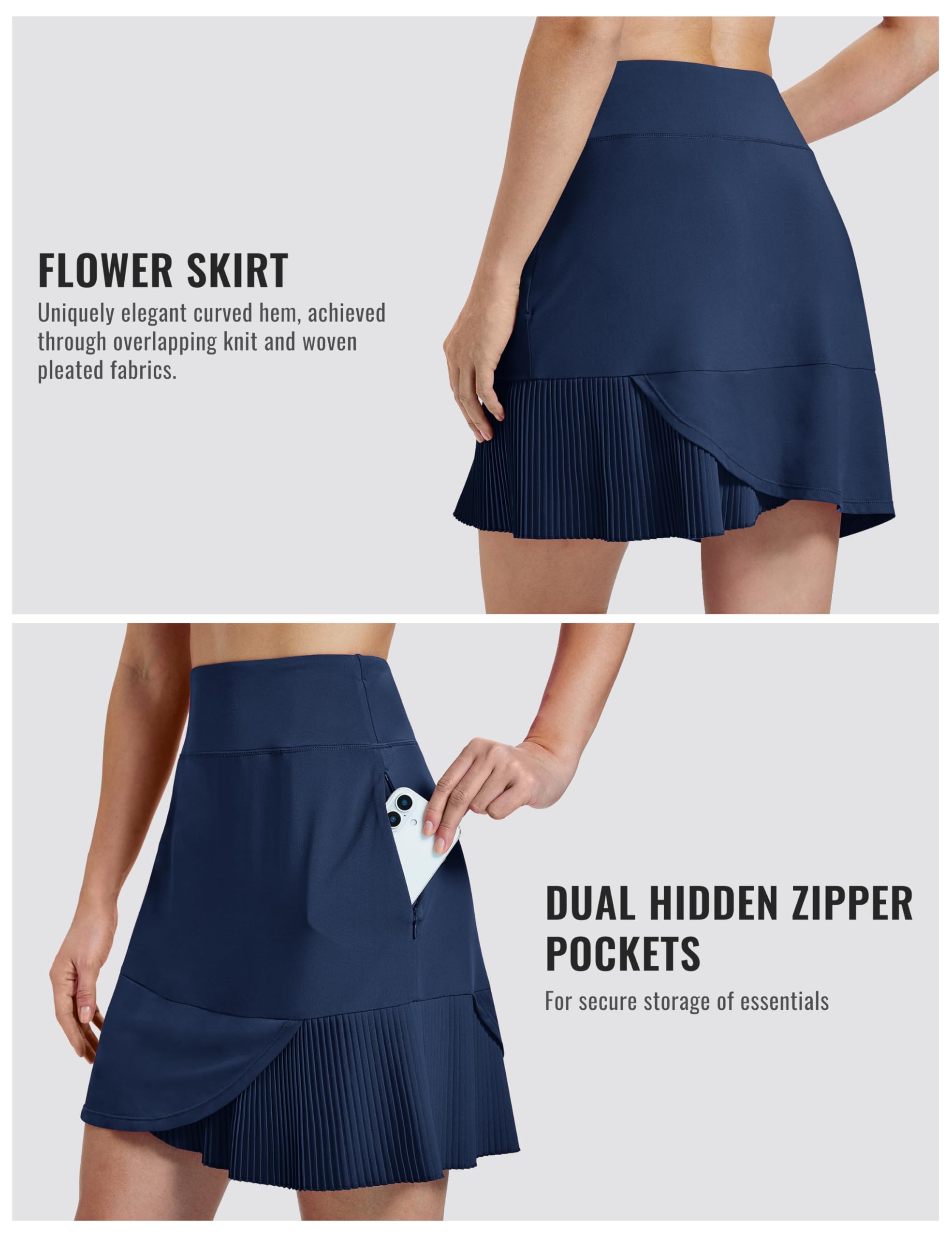 MoFiz Falda Tenis para Mujer con Pantalones Cortos Falda Deportiva Plisada con Bolsillos para Golf Senderismo y Deportiva Ciclismo S-3XL
