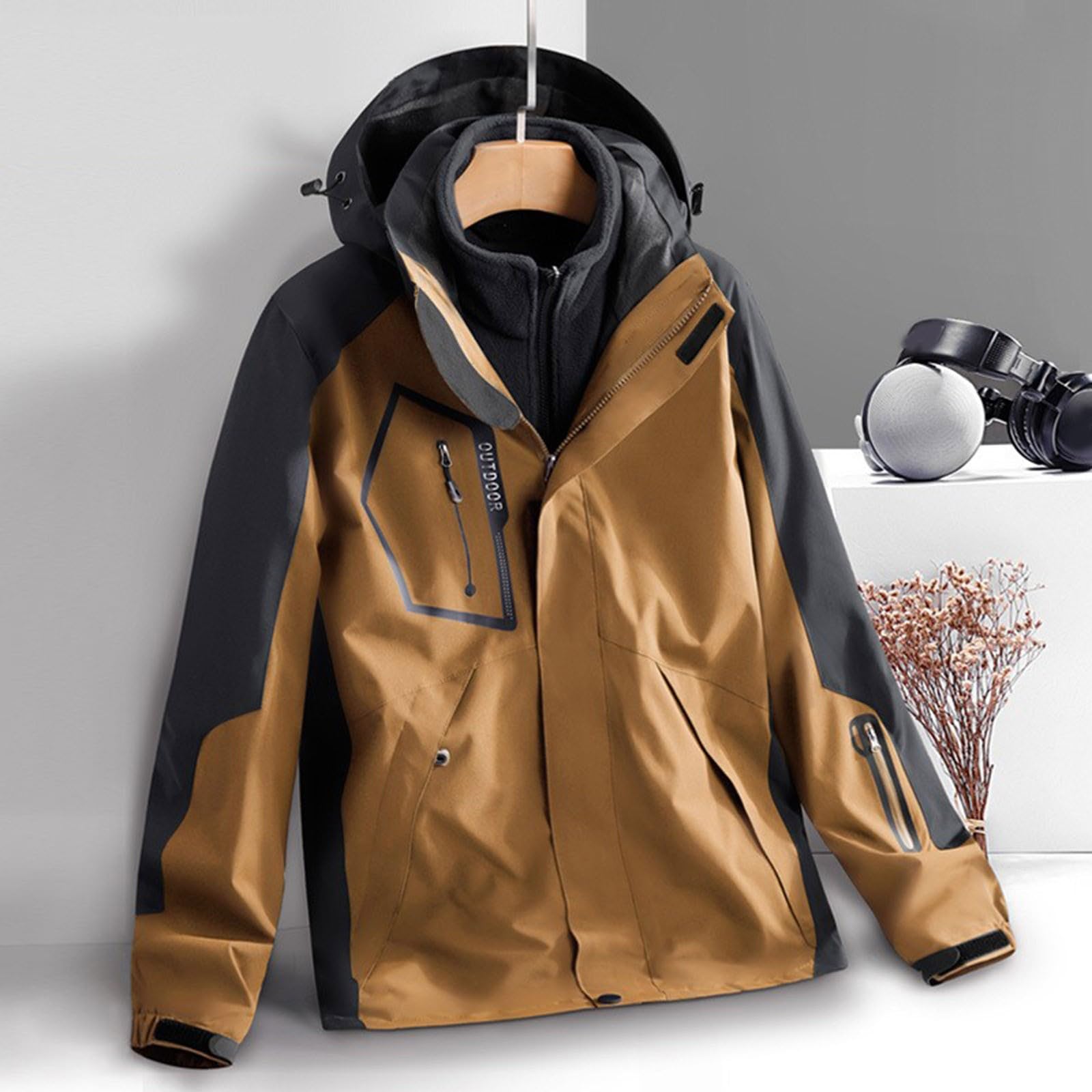 Generico Giacca Da Sci Uomo Impermeabile Giacche Pesante Giaccone Da Lavoro Giubbotto Uomo Invernale Tecnica Giacca Sci Calda Cappotto Montagna Termica Parka Winter Jacket Men