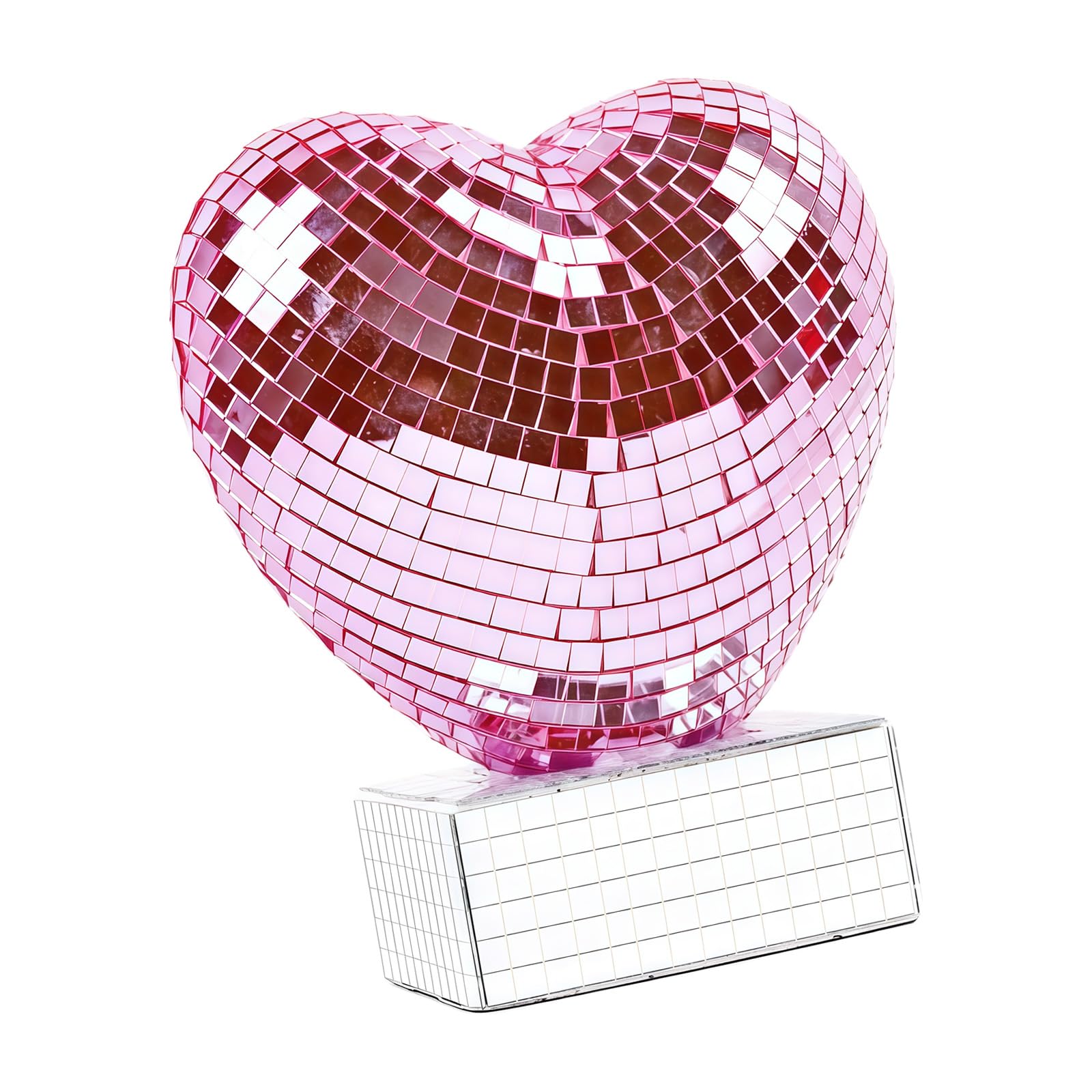 Xjdzineq Artistic Reflective Heart Ornament for Valentine Decors Brightens Spaces Sturdy Glass Construction Multifunctional Use Gift Decors
