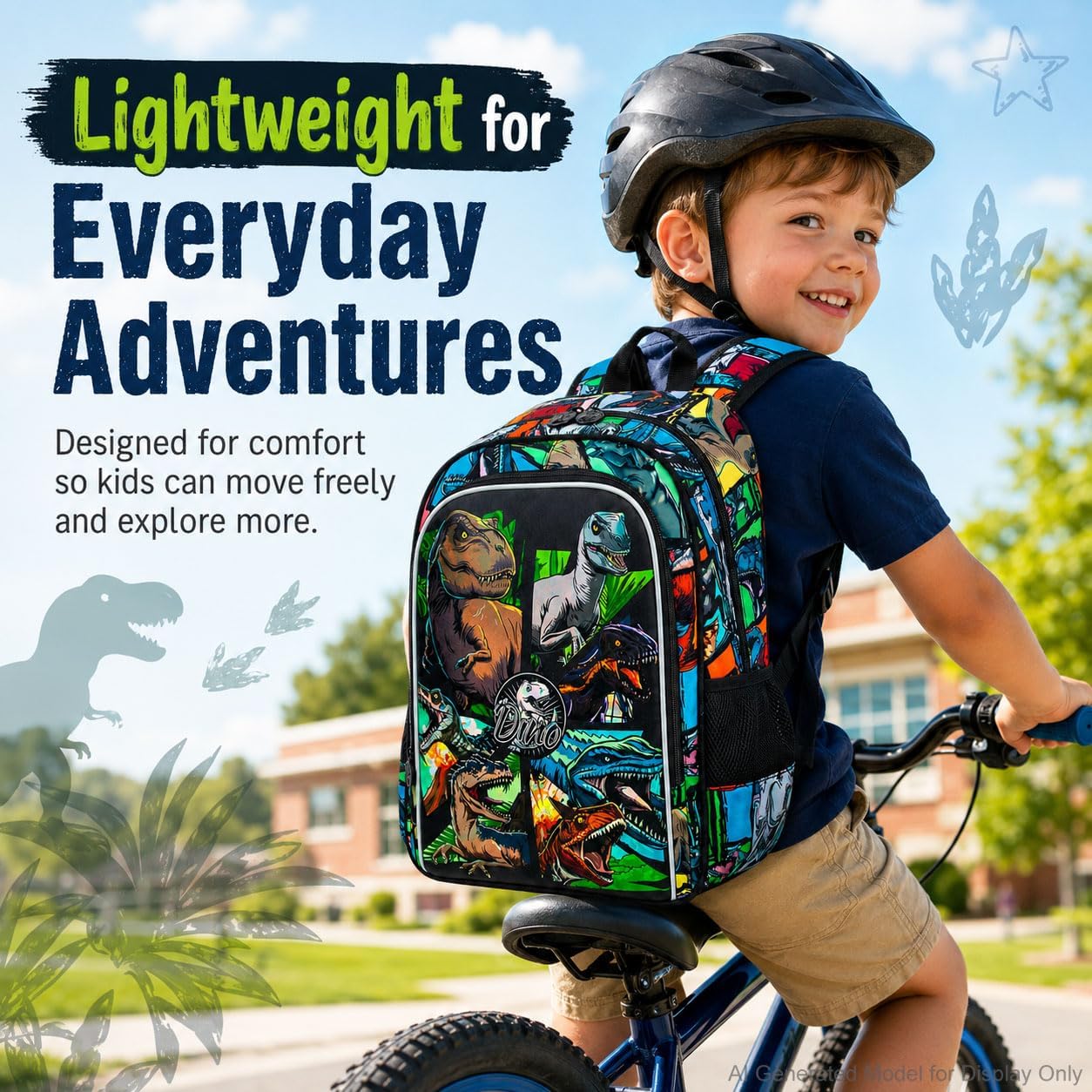 CCJPX 3 mochilas para niños, 16 pulgadas de dinosaurio, preescolar, primaria, jardín de infantes, mochilas escolares y lonchera, Aa1-dinosaurio negro, One Size, Mochilas Daypack