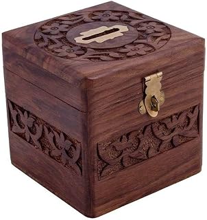 THE CARVING HUT Wooden Piggy Bank,Money Bank,Gullak For Kids,Birthday Gift For Kids And Adults,Handmade Wooden Coin Box,Ho Price In India
