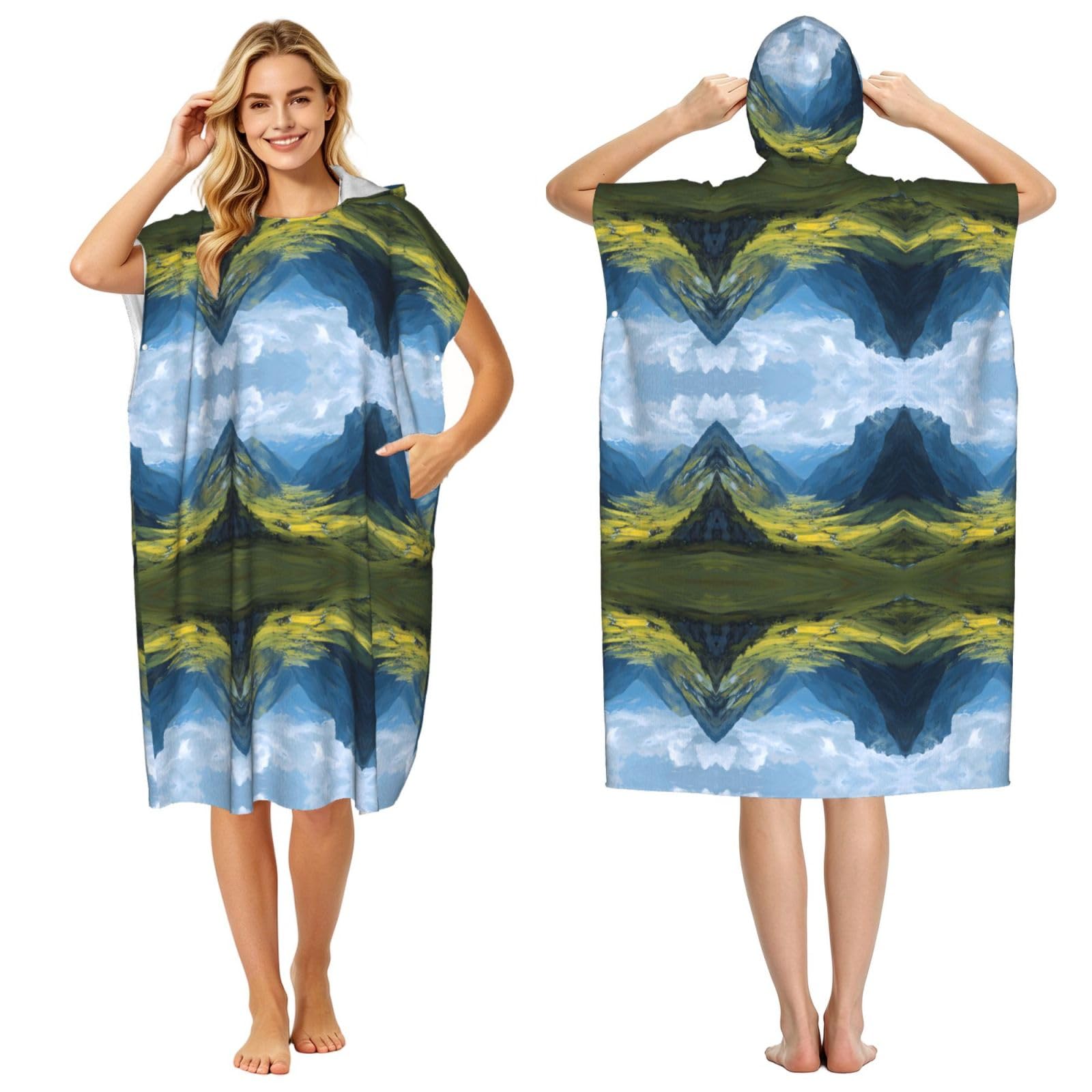 Poncho à capuche pour se changer sur la plage facilement pour homme et femme