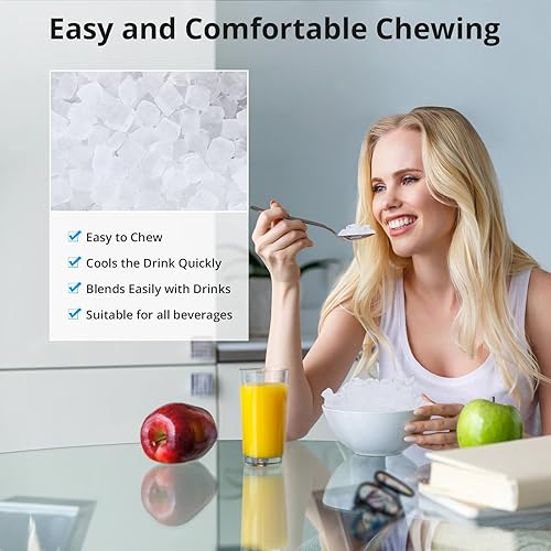 Miniatura 5 de ACONEE Máquina de hielo Nugget para encimera con hielo masticable suave, máquinas de hielo triturado con autolimpieza, 36 libras24 horas, operación